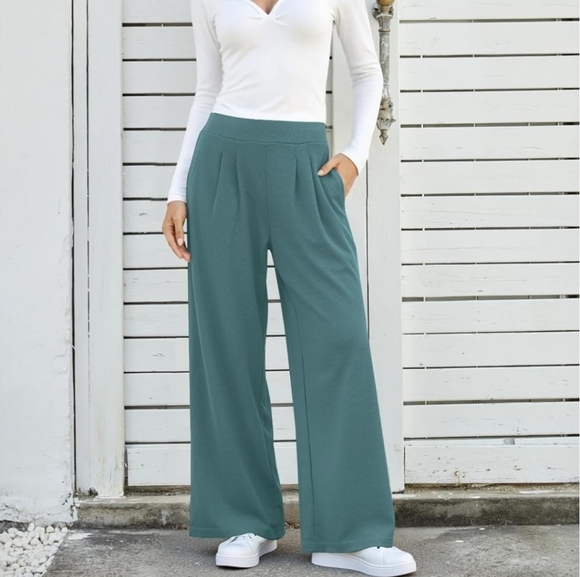 FireSwan Pants - NWT Women's Teal Wide-Leg Pants